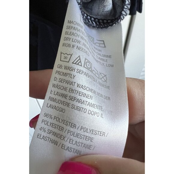 Dennis Basso Long Sleeve Blue Black Houndstooth Print Tunic Top M Artsy Chic - Picture 6 of 7